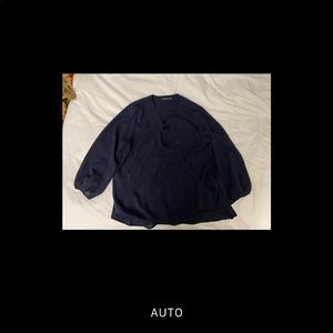 Navy blue V neck blouse